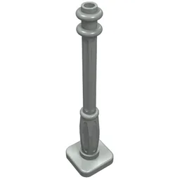 Lamp Post 2 x 2 x 7 with 6 Base Flutes / Light Gray