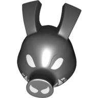 Lego Minifig Head Special, Spider Ham with White Eyes, White Teeth/Fangs print / Black