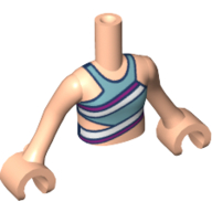 Lego Minidoll Torso Girl Magenta, Sand Blue, White Top / Light Nougat