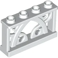 Fence Ornamented 1 x 4 x 2 with 4 Studs / White