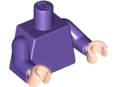 Lego Torso Plain / Dark Purple Arms / Light Nougat Hands