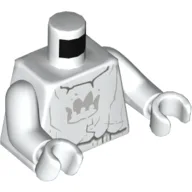 Torso, Stone Statue with Gray Crown on Chest Print, White Arms and Hands / White