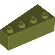 Brick Wedged, Angled 4 x 2 Right / Olive Green