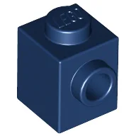 Brick Special 1 x 1 with Stud on 1 Side / Dark Blue