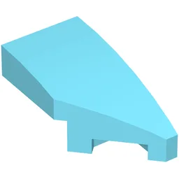 Brick Wedged, Curved 2 x 1 with Stud Notch Right / Medium Azure