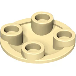 Plate Round 2 x 2 with Rounded Bottom [Boat Stud] / Tan