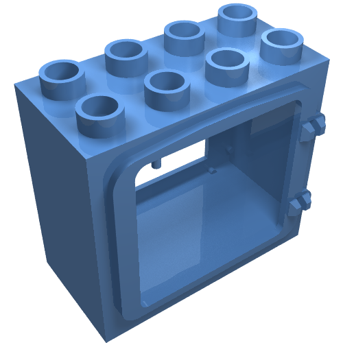 Lego Duplo Door / Window Frame with Raised Door Outline / Medium Blue