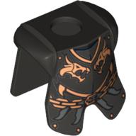 Lego Minifig Neckwear Armor Breastplate with Leg Protection, and Kingdoms Dragon Heads and Chain Print / Pearl Dark Gray