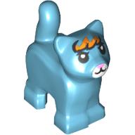 Lego Animal, Cat, Kitten, Short Tail, with Orange Pony, White Nose print