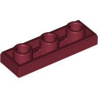 Lego Tile Special 1 x 3 Inverted with Center Hole / Dark Red