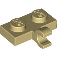 Plate Special 1 x 2 with Clip Horizontal on Side / Tan