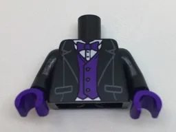 Torso Tuxedo Jacket, White Shirt, Dark Purple Bow Tie and Vest Pattern / Black Arms / Dark Purple Hands
