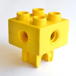 Duplo Toolo Brick 2 x 2 with Holes and Clip on Bottom / Dark Gray