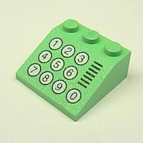 Lego Brick Sloped 33° 3 x 3 with Ten Buttons Print [Keypad]