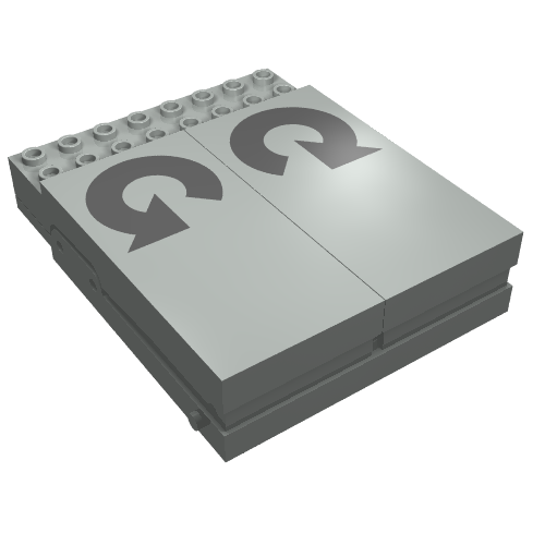Lego Control Unit, Train 12V, 8 x 10 with Rotating Arrows Print / Light Gray