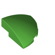 Lego Brick Round Corner, Curved 3 x 3 x 1 Quarter Circle / Bright Green