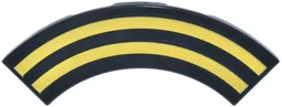 Tile, Round Corner 3 x 3 Macaroni with Yellow Curved Stripes Pattern