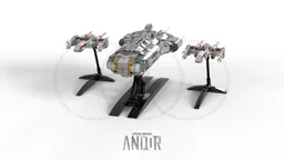 Micro JT-731 broadhorn transport with ultramicro XW starfighters