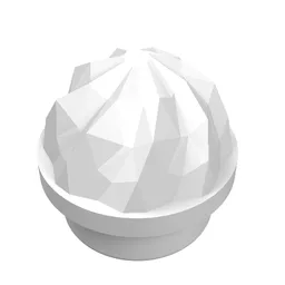 Plate Round 1 x 1 Swirled Top / White