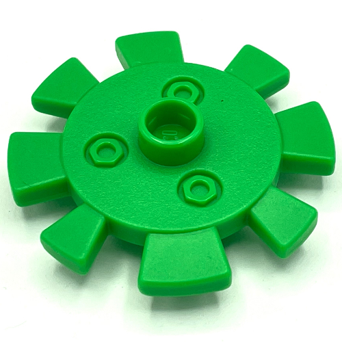 Lego Duplo Flower Gear with 8 Teeth, Metal Bolts Design / Bright Green