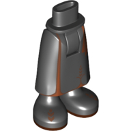 Lego Minidoll Hips and Skirt with Ankles with Dark Orange Trim / Black