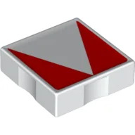 Duplo Tile 2 x 2 with Shape Red Inverse Isosceles Triangle Print / White