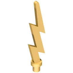 Wave / Lightning Angular, Single / Pearl Gold