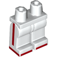 Lego Hips and White Legs with Red Line on the Side, Shoes, Toes / White