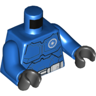 Lego Torso Armor Special Forces Clone Trooper Print, Blue Arms, Black Hands / Blue