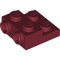 Plate Special 2 x 2 x 2/3 with Two Studs On Side and Two Raised [Solid Anti-stud] / Dark Red