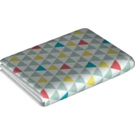 Duplo Blanket 5 x 6, Plush with Triangles Print / White