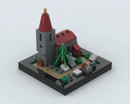 Romanesque Stone Church Microscale Diorama