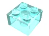 Brick 2 x 2 without Inside Ridges / Trans-Light Blue