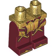 Lego Hips and Dark Red Legs, Gold Armor print / Pearl Gold