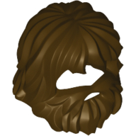 Lego Hair with Beard and Mouth Hole / Dark Brown