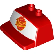 Duplo Truck / Semi-Tractor, Cab Top / Air Foil with Rust-Eze Logo on White Print (Cars Mack) / Red
