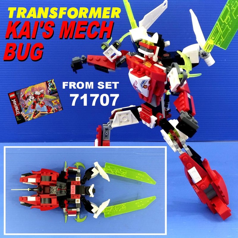 Lego Transformer Insecticon Shrapnel from Ninjago 71707: Kai's Mech Jet