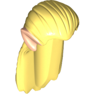 Lego Hair Long Straight with Light Nougat Elf Ears Print / Bright Light Yellow