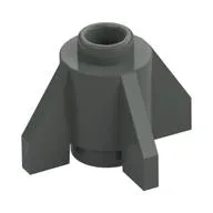 Brick Round 1 x 1 with Fins, Open Stud / Dark Gray