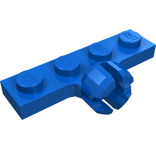 Lego Plate Special 1 x 4 with Towball Socket, Short, 4 Slots / Blue