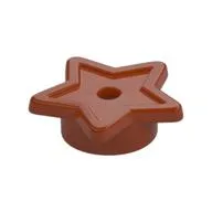 Tile, Star with Stud Holder, Pin Hole / Dark Orange
