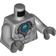 Torso Bare Chest with Muscles and Chi Orb Print, Light Bluish Gray Arms, Dark Bluish Gray Hands / Light Bluish Gray