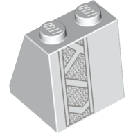 Lego Brick Sloped 65° 2 x 2 x 2 with Bottom Tube with Robe, Light Bluish Gray Geometric Design Print (Jor-el) / White