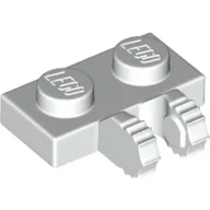 Hinge Plate 1 x 2 Locking with 2 Fingers on Side, 7 Teeth / White