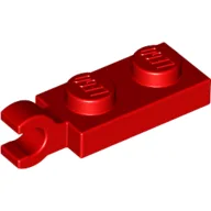 Plate Special 1 x 2 with Clip Horizontal on End / Red
