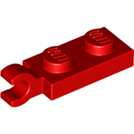 Lego Plate Special 1 x 2 with Clip Horizontal on End / Red