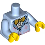 Torso Jacket, Cake Stains, Gold Bow Tie, White Shirt Print, Bright Light Blue Arms, Yellow Hands / Bright Light Blue