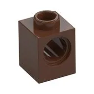 Technic Brick 1 x 1 with Pin Hole / Brown