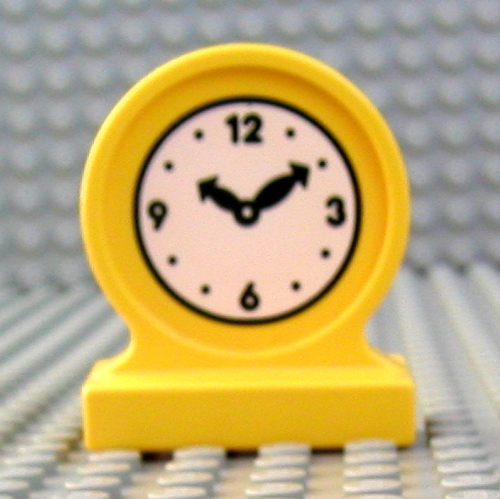 Lego Duplo Mirror with Clock with Hands at 10:10 Print / Yellow