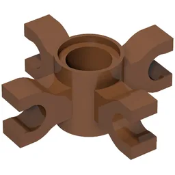 Technic Pin Connector Round with 4 Clips / Reddish Brown